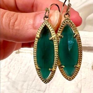 Vintage Kendra Scott earrings in emerald green! Good used condition.